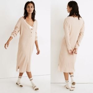 Madewell Ribbed Knit Henley Maxi Pajama Dress